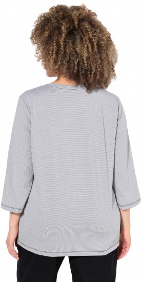 Ulla Popken Decorative Seam Short Sleeve Tee Grey - Pólók - 