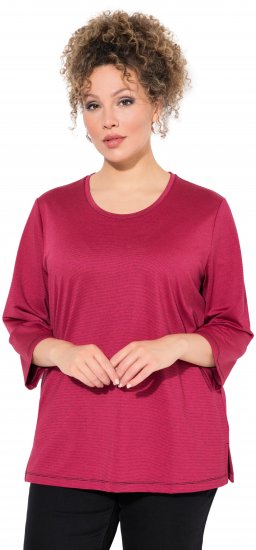 Ulla Popken Decorative Seam Short Sleeve Tee Red - Pólók - 