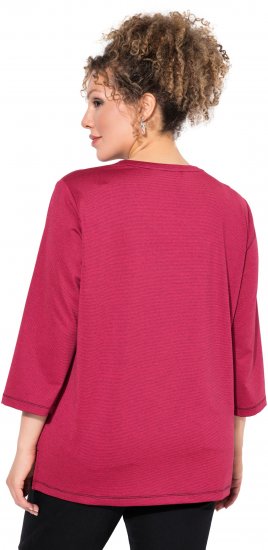 Ulla Popken Decorative Seam Short Sleeve Tee Red - Pólók - 