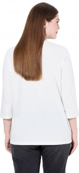 Ulla Popken SPRING Studded 3/4 Sleeve Tee Off-White - Pólók - 