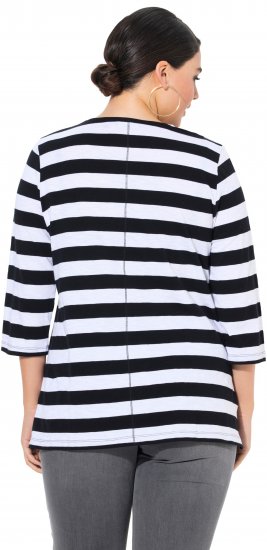 Ulla Popken Chilli Pepper Sequined 3/4 Sleeve Graphic Tee Black - Pólók - 