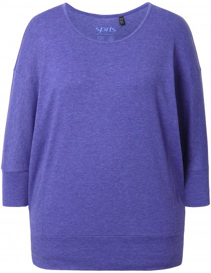 Ulla Popken Quick Drying Batwing Sleeve Tee Blueberry - Mintás pólók nőknek - 