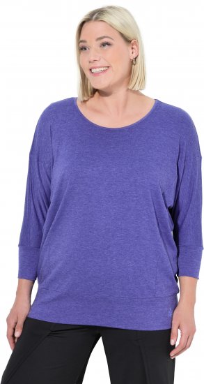 Ulla Popken Quick Drying Batwing Sleeve Tee Blueberry - Mintás pólók nőknek - 