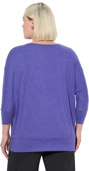 Ulla Popken Quick Drying Batwing Sleeve Tee Blueberry - Mintás pólók nőknek - 