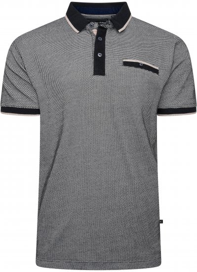 Kam Jeans 5525 Raised Dobby Fabric Polo with Tipping Black - Pólóingek - Galléros Pólók 2XL-8XL - Pólóingek 2XL-8XL