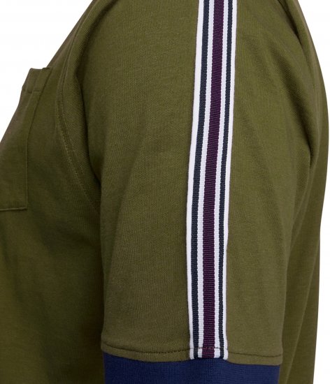 Kam Jeans 5781 Ringer Tee with Shoulder Tape Dark Olive - Pólók - Nagyméretű pólók - 2XL-14XL