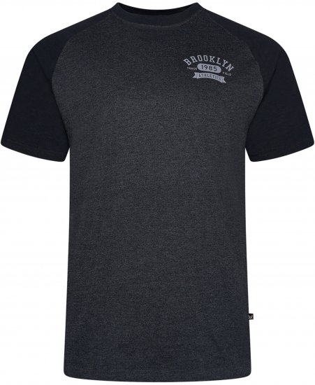 Kam Jeans 5783 Raglan Tee with Brooklyn Chest Print Black - Pólók - Nagyméretű pólók - 2XL-14XL