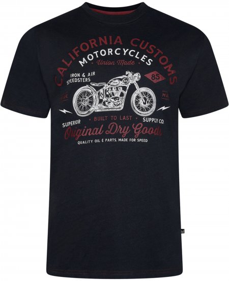 Kam Jeans 5787 California Customs Print Tee Black - Pólók - Nagyméretű pólók - 2XL-14XL