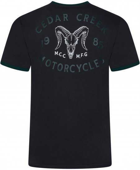 Kam Jeans 5793 Cedar Creek Reverse Print Tee Black - Pólók - Nagyméretű pólók - 2XL-14XL