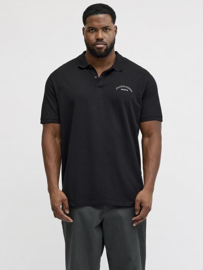 Jack & Jones College Logo Polo Short Sleeve Black - Pólóingek - Galléros Pólók 2XL-8XL - Pólóingek 2XL-8XL