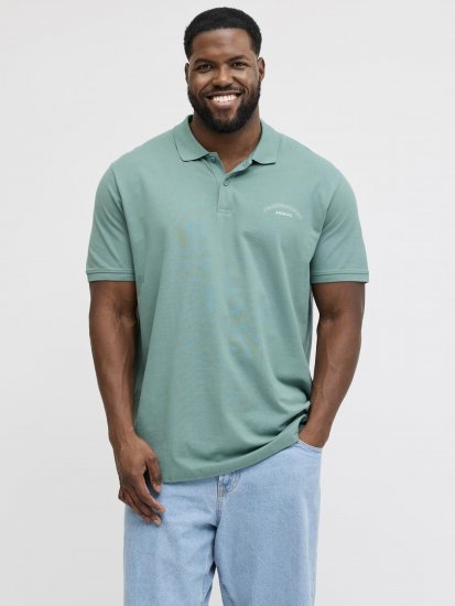 Jack & Jones College Logo Short Sleeve Polo Turquoise - Pólóingek - Galléros Pólók 2XL-8XL - Pólóingek 2XL-8XL