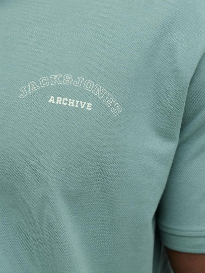 Jack & Jones College Logo Short Sleeve Polo Turquoise - Pólóingek - Galléros Pólók 2XL-8XL - Pólóingek 2XL-8XL