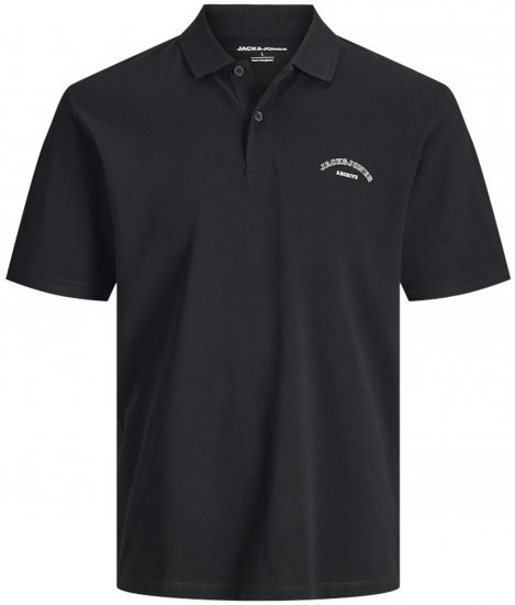 Jack & Jones College Logo Polo Short Sleeve Black - Pólóingek - Galléros Pólók 2XL-8XL - Pólóingek 2XL-8XL