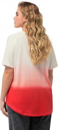 Ulla Popken Dip Dyed Short Sleeve Logo Tee Off-White - Mintás pólók nőknek - 