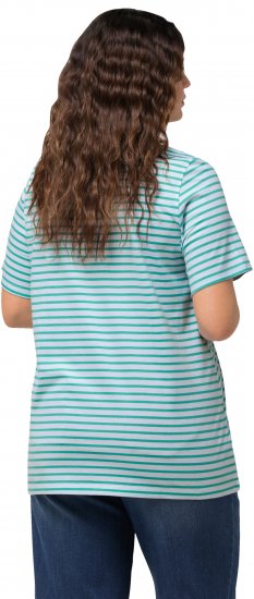 Ulla Popken Palm Tree Embroidered Tee Turquoise Green - Mintás pólók nőknek - 