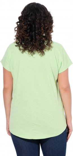 Ulla Popken Metallic Animal Cap Sleeve Graphic Tee Green - Mintás pólók nőknek - 