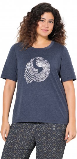 Ulla Popken Peacock Short Sleeve Graphic Tee - Mintás pólók nőknek - 