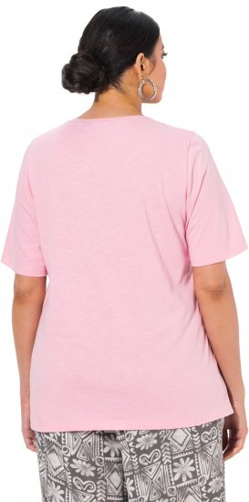 Ulla Popken Cactus Short Sleeve Graphic Tee Pink - Mintás pólók nőknek - 