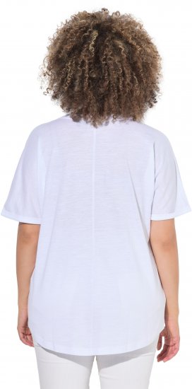 Ulla Popken Drinks And Sunset Graphic Tee Snow White - Mintás pólók nőknek - 