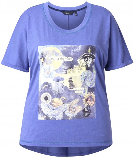 Ulla Popken Lady Of The Moon Short Sleeve Graphic Tee Lavender - Mintás pólók nőknek - 