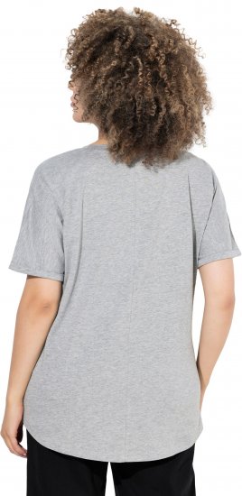 Ulla Popken WONDER Short Sleeve Graphic Tee Light Grey Melange - Mintás pólók nőknek - 