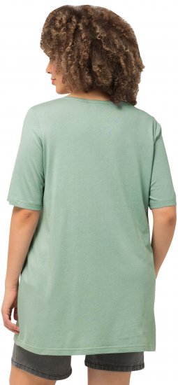 Ulla Popken Essential Front Pleat Tee Light Moss Green - Pólók - 