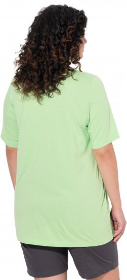 Ulla Popken Essential Front Pleat Tee Light Green - Pólók - 
