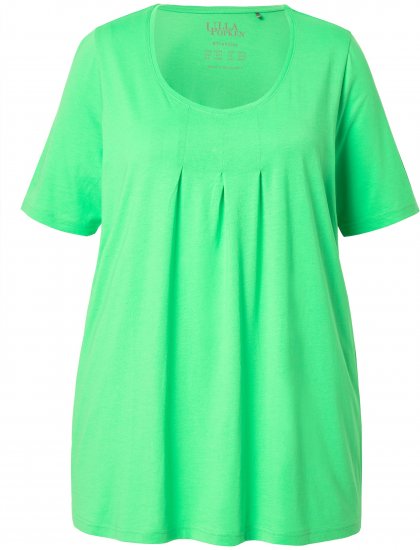 Ulla Popken Essential Front Pleat Tee Mint Green - Pólók - 
