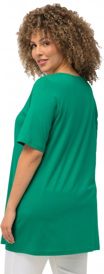 Ulla Popken Essential Front Pleat Tee Emerald Green - Pólók - 