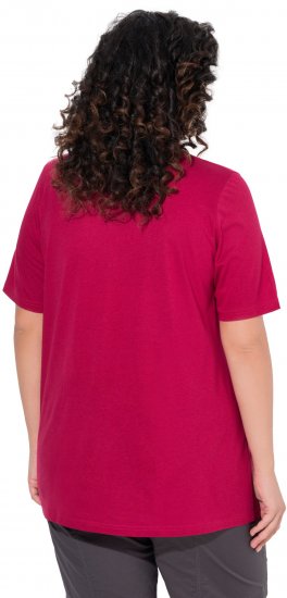 Ulla Popken Essential Front Pleat Tee Dark Raspberry - Pólók - 