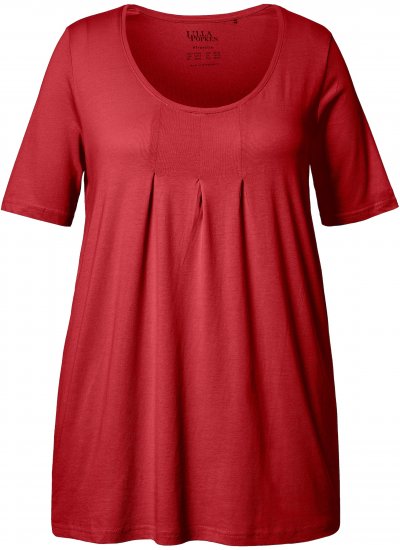 Ulla Popken Essential Front Pleat Tee Poppy - Pólók - 