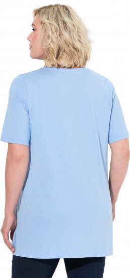 Ulla Popken Essential Front Pleat Tee Light Blue - Pólók - 