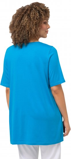 Ulla Popken Essential Front Pleat Tee Sapphire Blue - Pólók - 