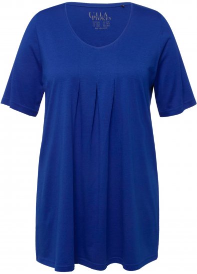 Ulla Popken Essential Front Pleat Tee Cobalt Blue - Pólók - 