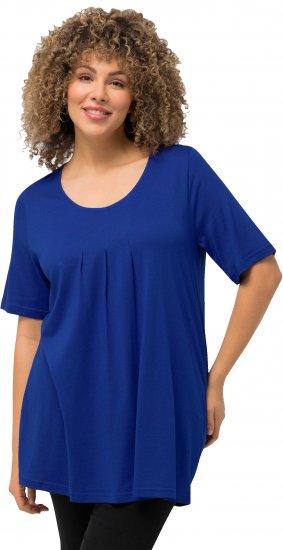 Ulla Popken Essential Front Pleat Tee Cobalt Blue - Pólók - 