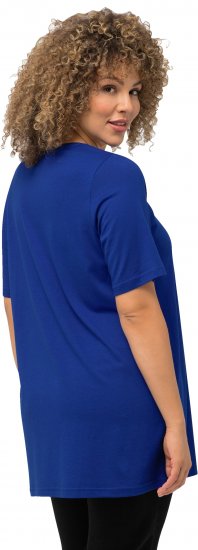 Ulla Popken Essential Front Pleat Tee Cobalt Blue - Pólók - 