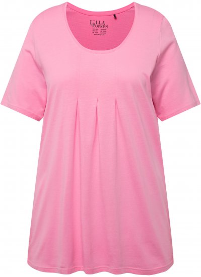 Ulla Popken Essential Front Pleat Tee Light Pink - Pólók - 