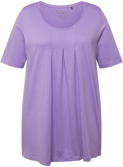 Ulla Popken Essential Front Pleat Tee Pale Lilac - Pólók - 