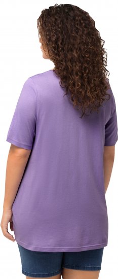 Ulla Popken Essential Front Pleat Tee Pale Lilac - Pólók - 