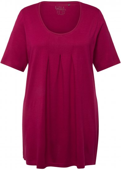 Ulla Popken Essential Front Pleat Tee Magnolia Red - Pólók - 