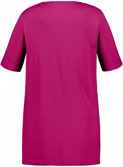 Ulla Popken Essential Front Pleat Tee Magnolia Red - Pólók - 