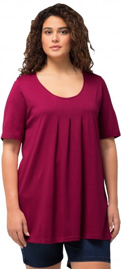Ulla Popken Essential Front Pleat Tee Magnolia Red - Pólók - 
