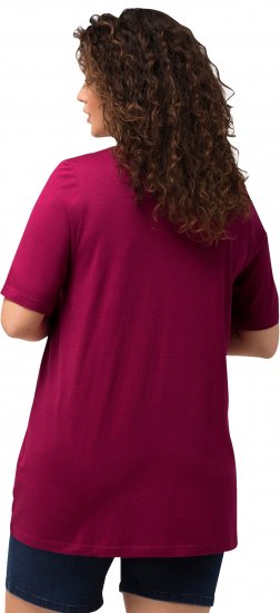 Ulla Popken Essential Front Pleat Tee Magnolia Red - Pólók - 