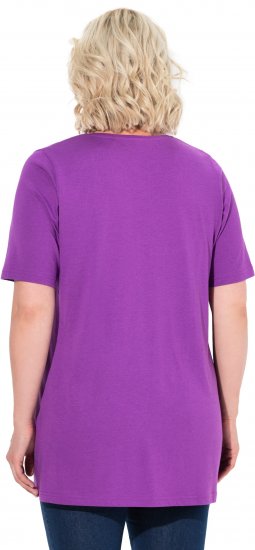 Ulla Popken Essential Front Pleat Tee Purple - Pólók - 