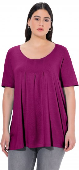 Ulla Popken Essential Front Pleat Tee Berry - Pólók - 