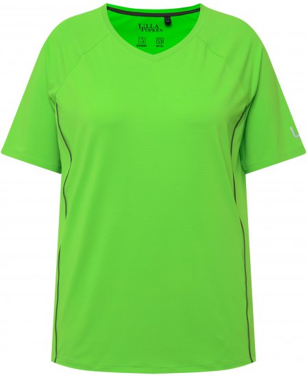 Ulla Popken Piping Accent Functional UVP 50+ Stretch Knit Top Light Green - Pólók - 
