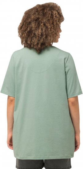 Ulla Popken Essential Notch Neck Stretch Tee Light Moss Green - Pólók - 