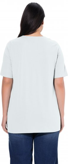 Ulla Popken Essential Notch Neck Stretch Tee Snow White - Pólók - 