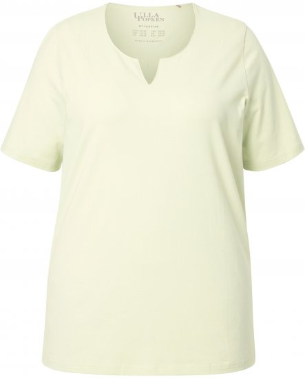 Ulla Popken Essential Notch Neck Stretch Tee Pistachio - Pólók - 