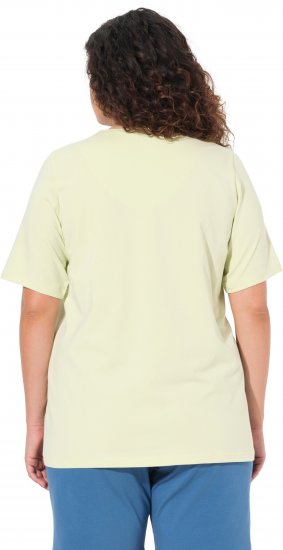 Ulla Popken Essential Notch Neck Stretch Tee Pistachio - Pólók - 